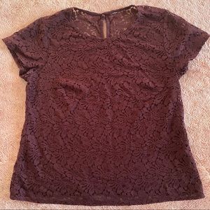 Burgundy Lace Top